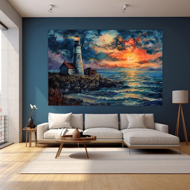 Ocean Lighthouse Painting
